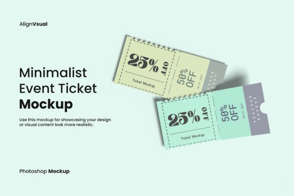 Minimalist Event Ticket Mockup