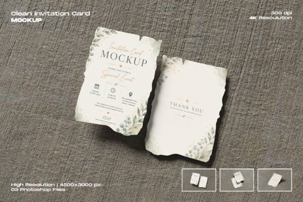 Clean Invitation Card Mockup