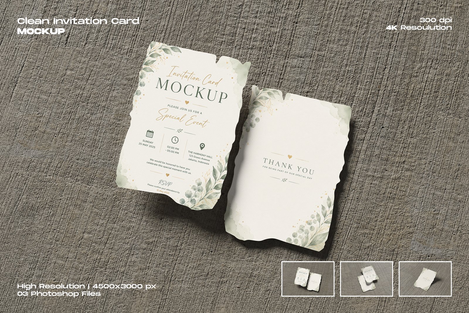 Clean Invitation Card Mockup