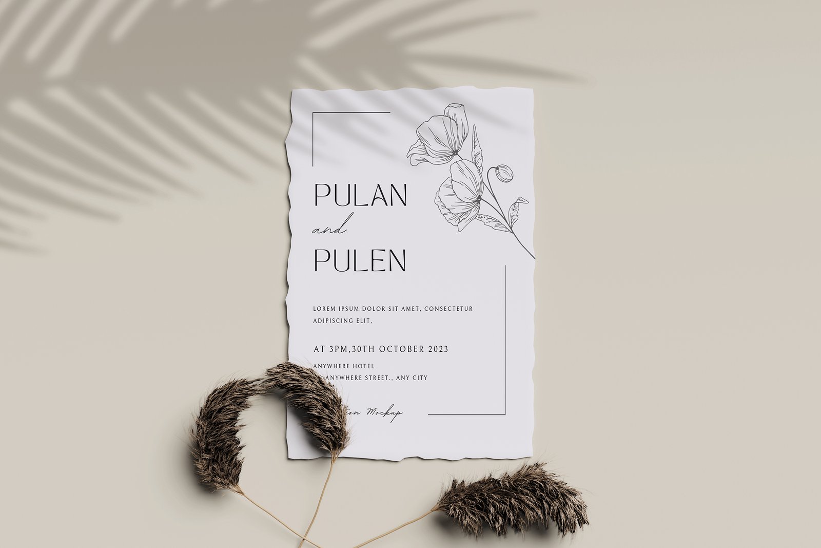 Wedding Invitation Card Display Mockup