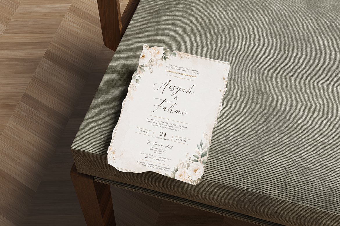 Realistic A5 Invitation Card Mockup