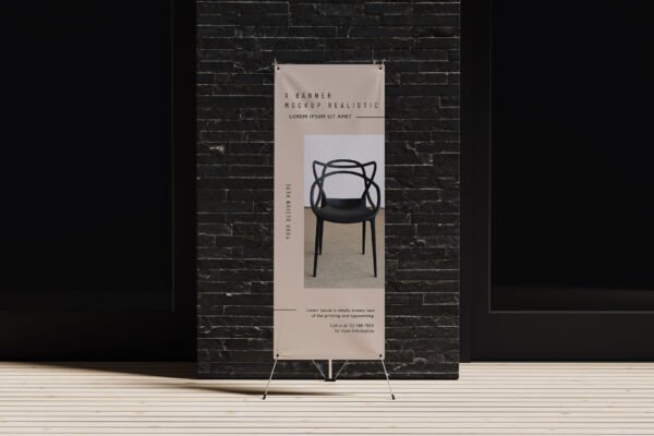 Front Stand Banner Display Mockup