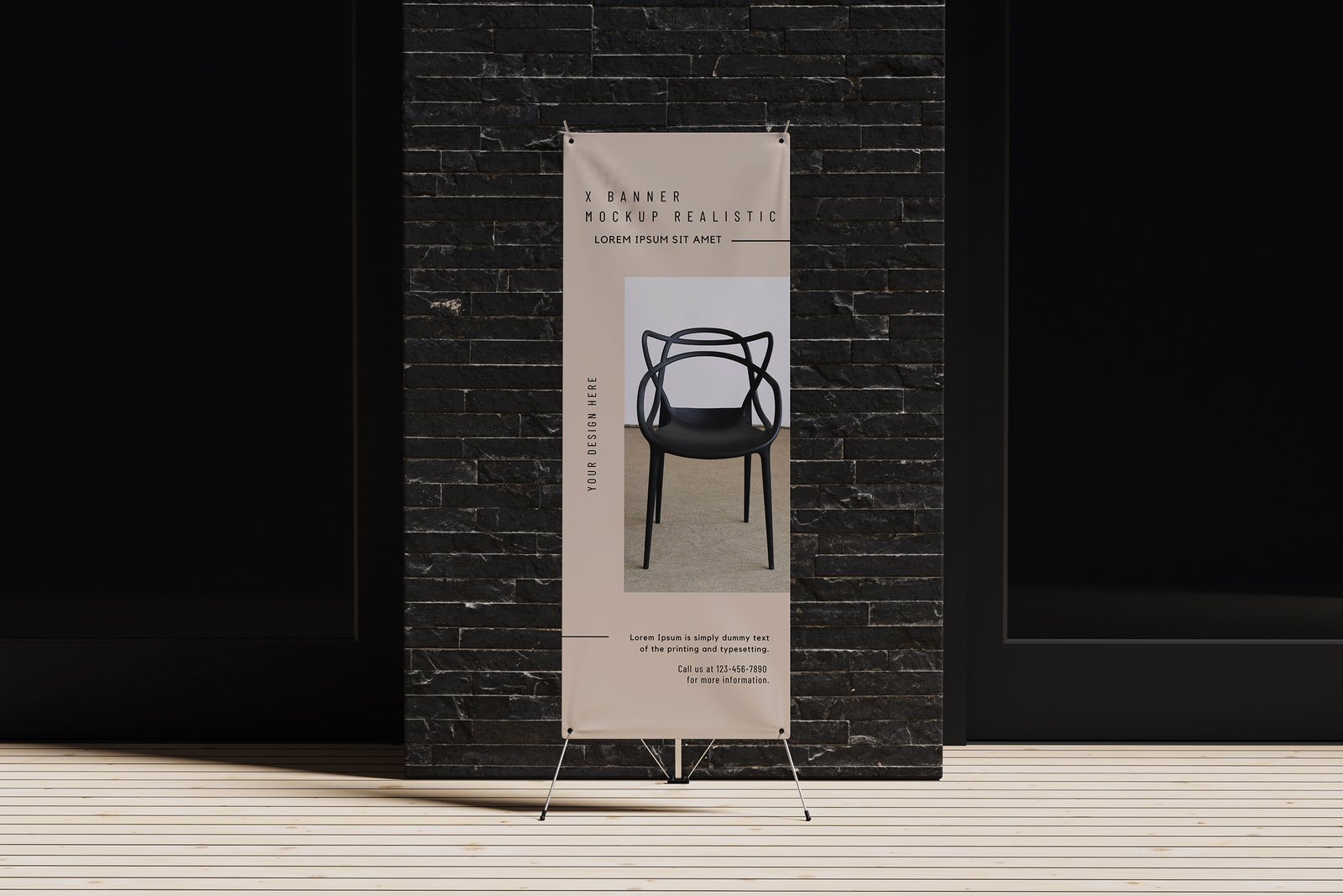Front Stand Banner Display Mockup