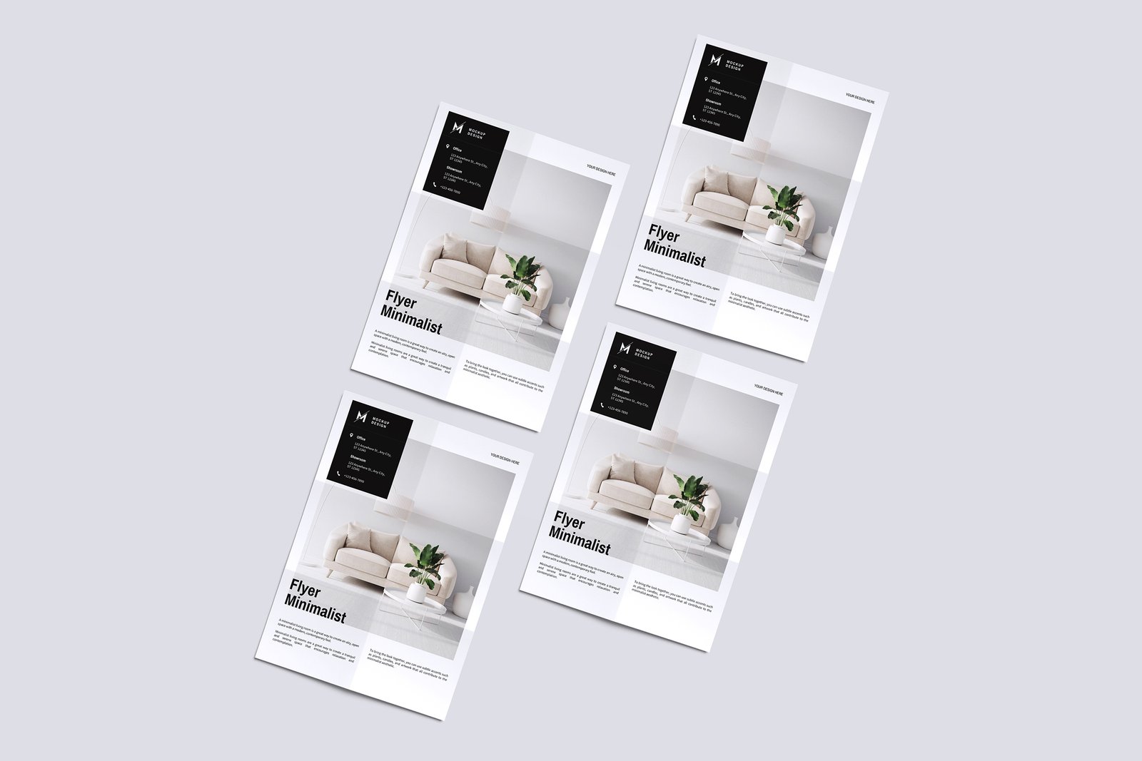 Top View Multiple Flyer Mockup