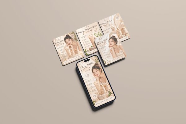 Clean Social Media Pages Mockup