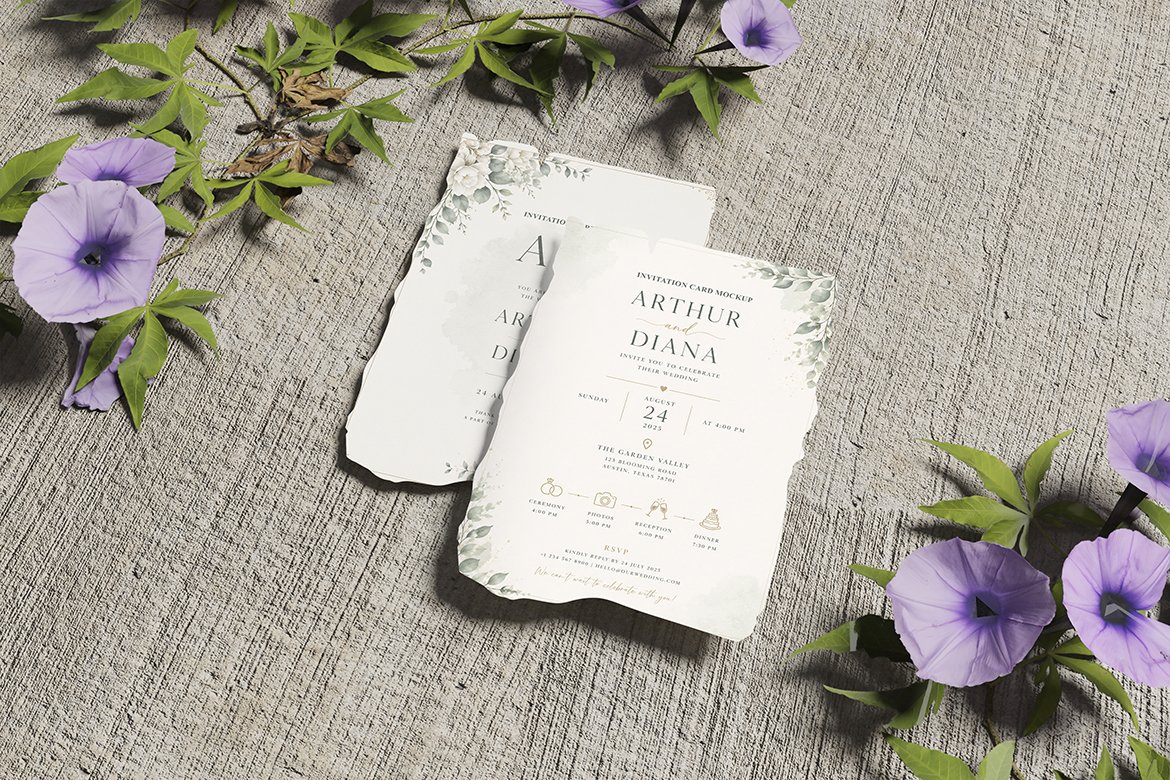 A5 Paper Invitation Card Mockup