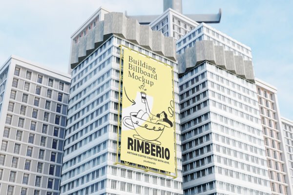 Vertical Advertising Billboard Mockup