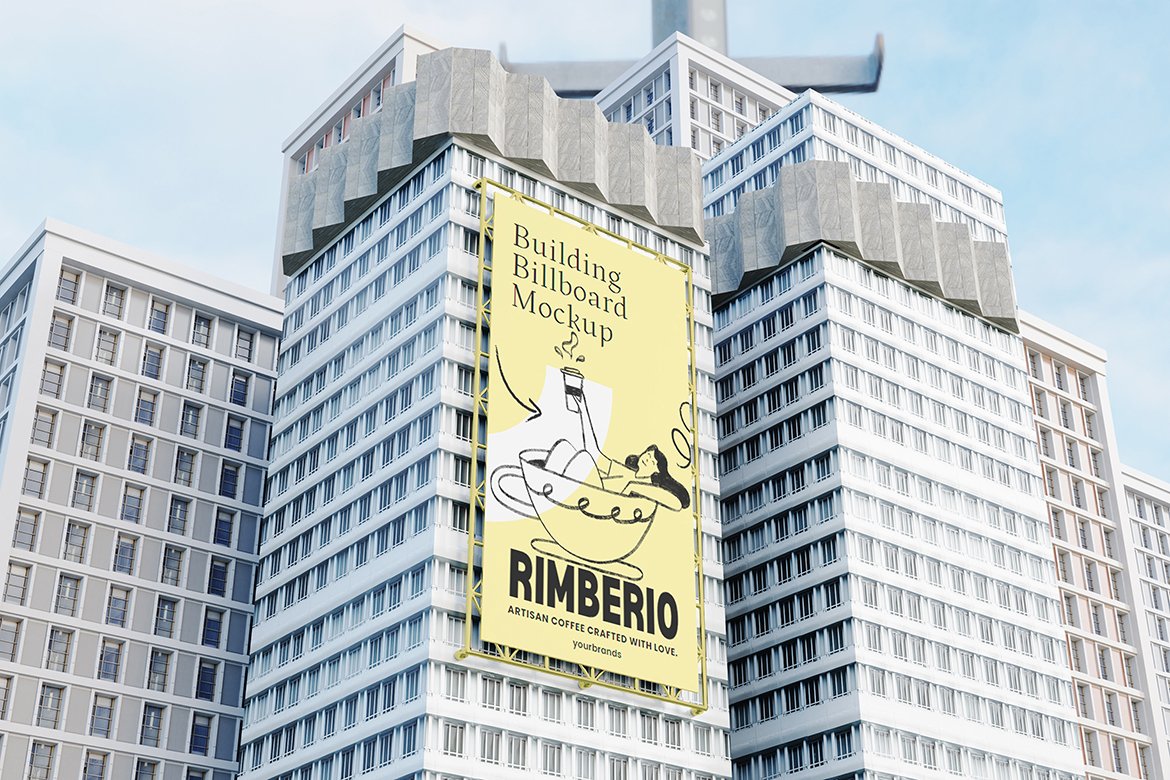 Vertical Advertising Billboard Mockup