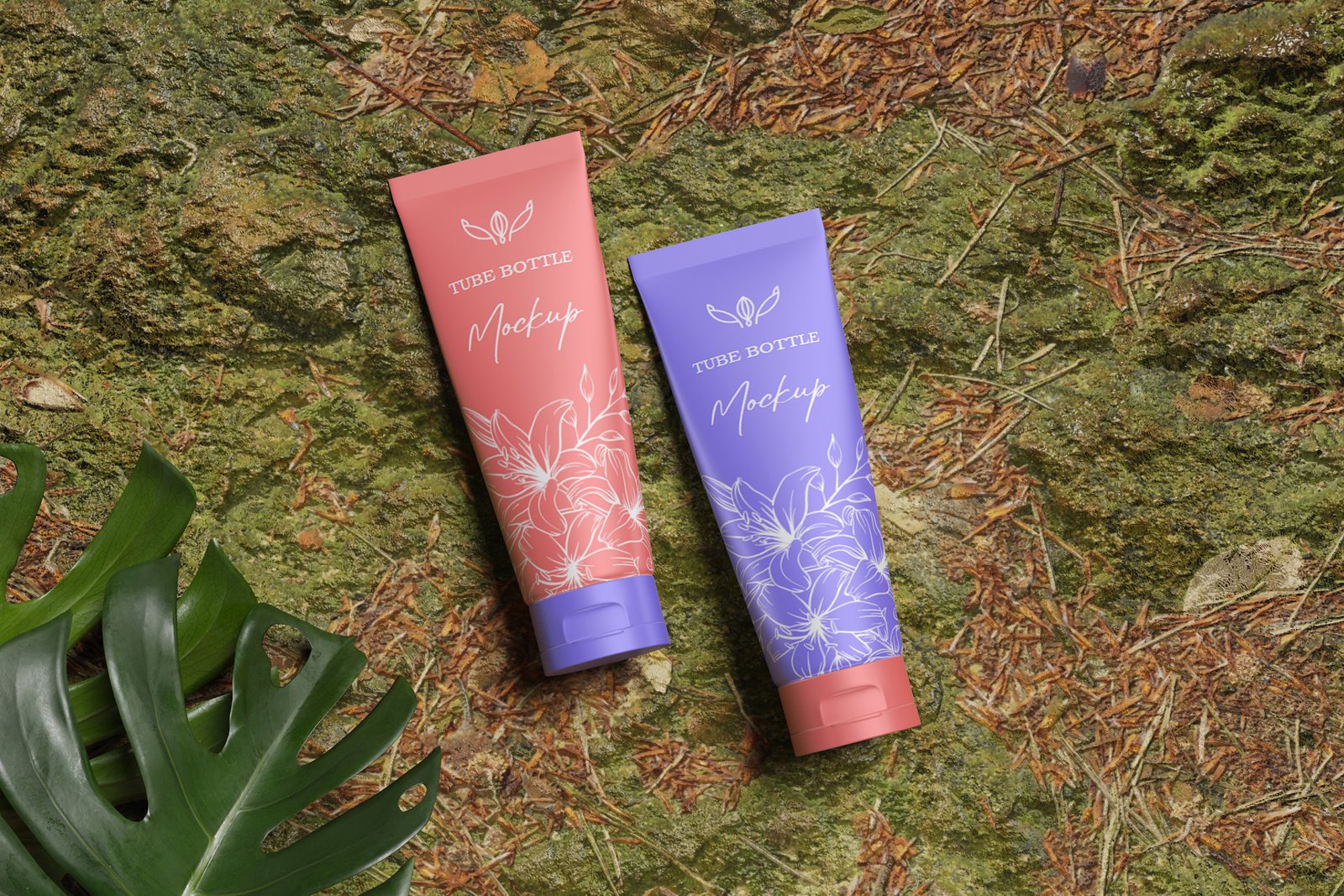 Realistic Cosmetic Tube Bottle Mockup