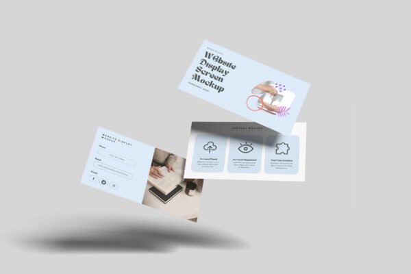 Floating Website Screen Display Mockup