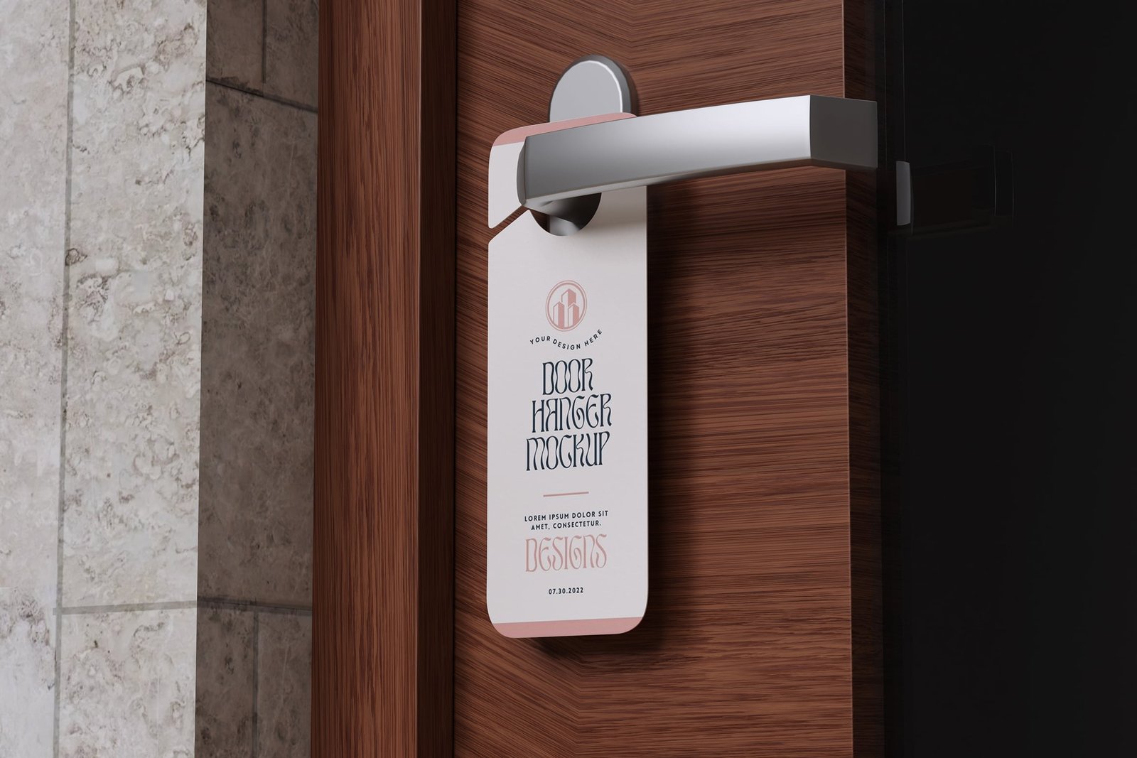 Door Hanger Display Mockup