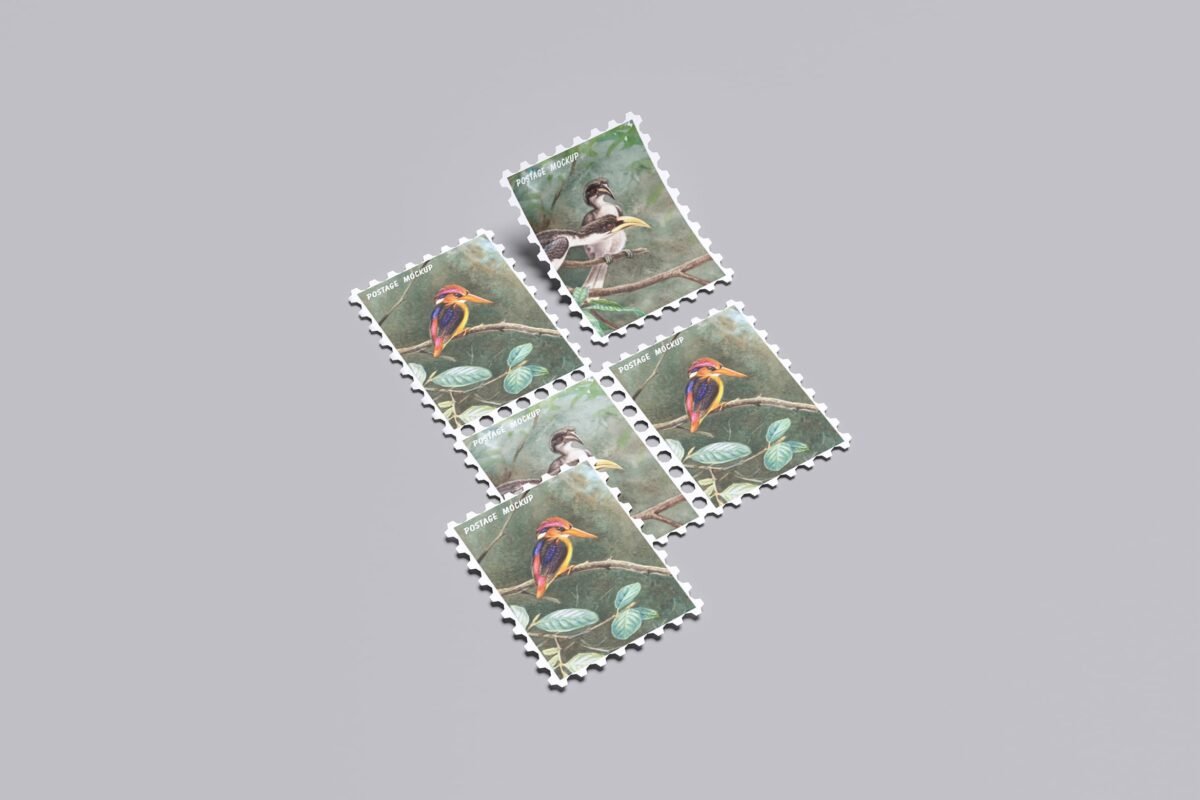 Postage Stamp Display Mockup