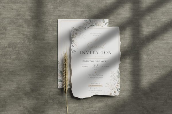 A5 Paper Invitation Card Mockup