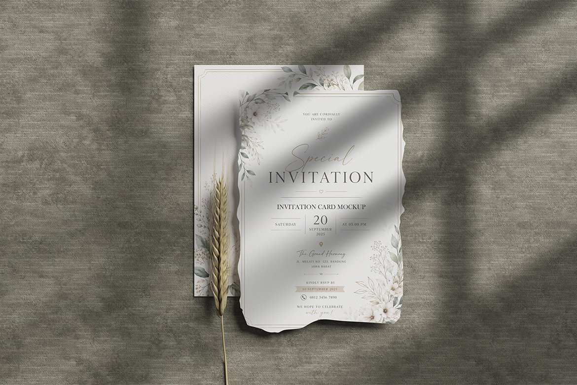 A5 Paper Invitation Card Mockup