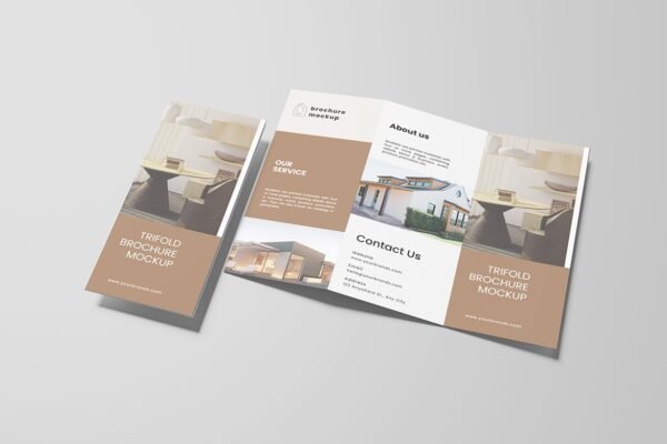 Clean Trifold Brochure Mockup