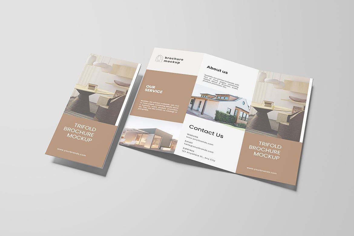 Clean Trifold Brochure Mockup
