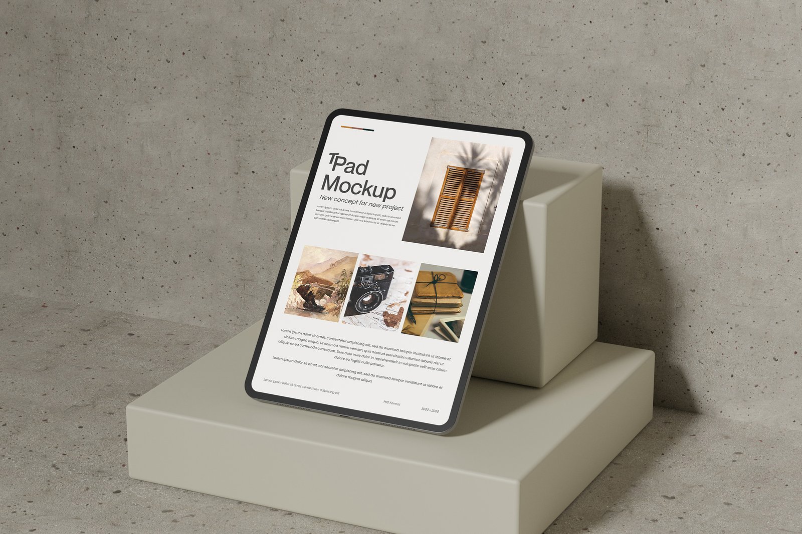 Minimalist Tablet Display Mockup for UI design