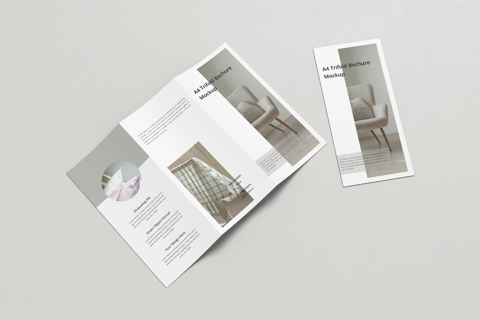 Clean Trifold Brochure Mockup