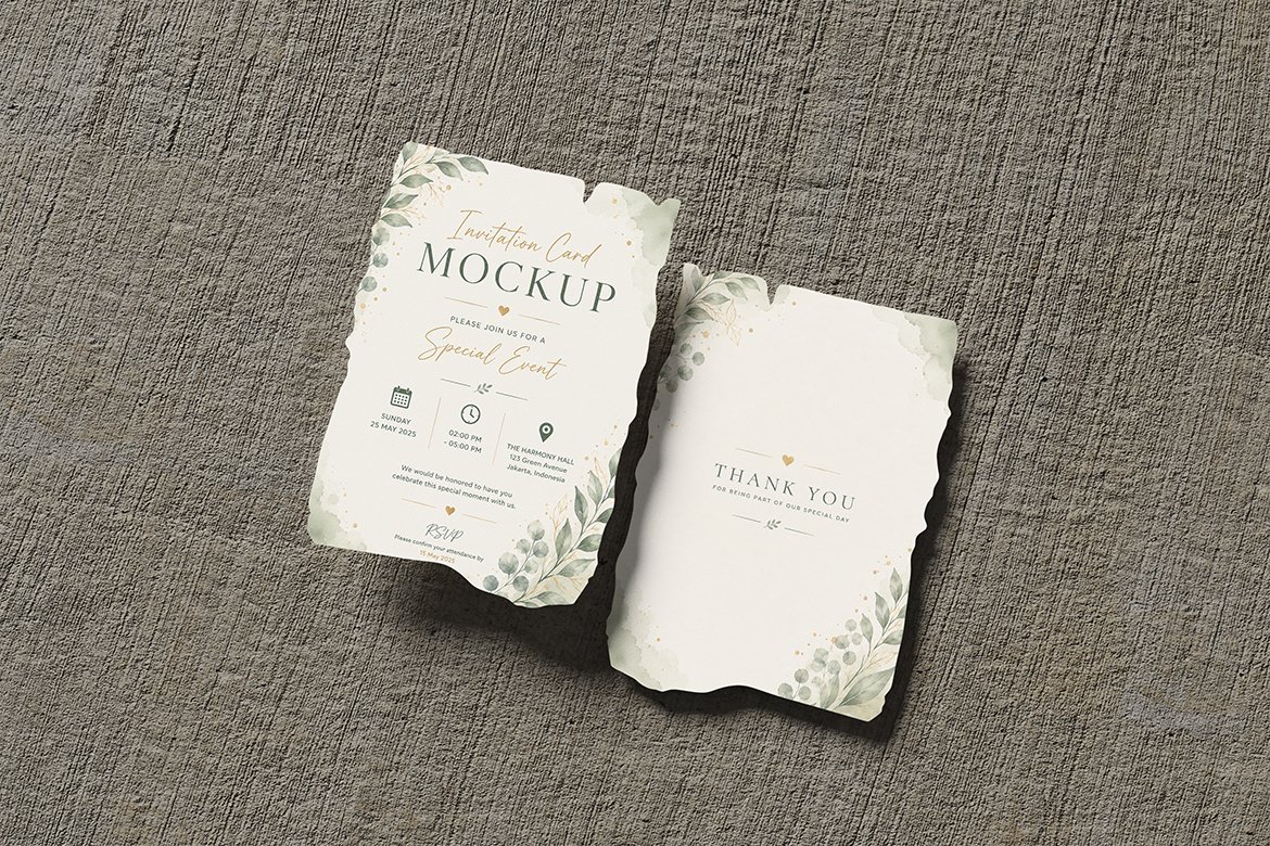Clean Invitation Card Mockup