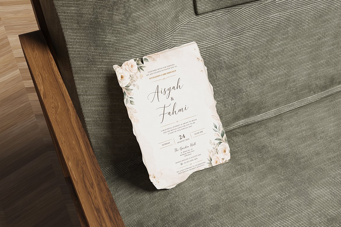 Realistic A5 Invitation Card Mockup
