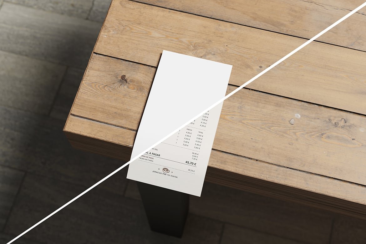 Realistic Receipt Paper Mockup