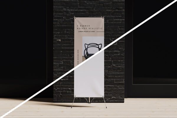 Front Stand Banner Display Mockup