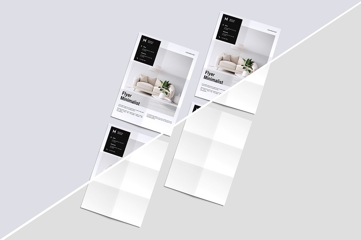 Top View Multiple Flyer Mockup