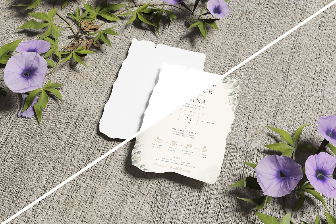 A5 Paper Invitation Card Mockup