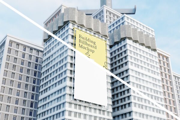 Vertical Advertising Billboard Mockup