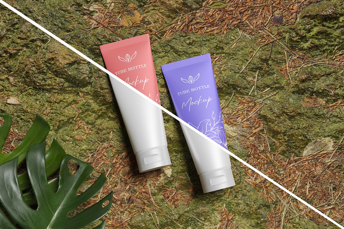 Realistic Cosmetic Tube Bottle Mockup