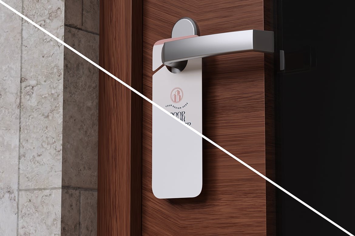 Door Hanger Display Mockup
