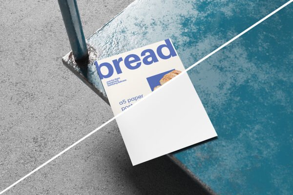 Realistic A5 Paper Poster Mockup