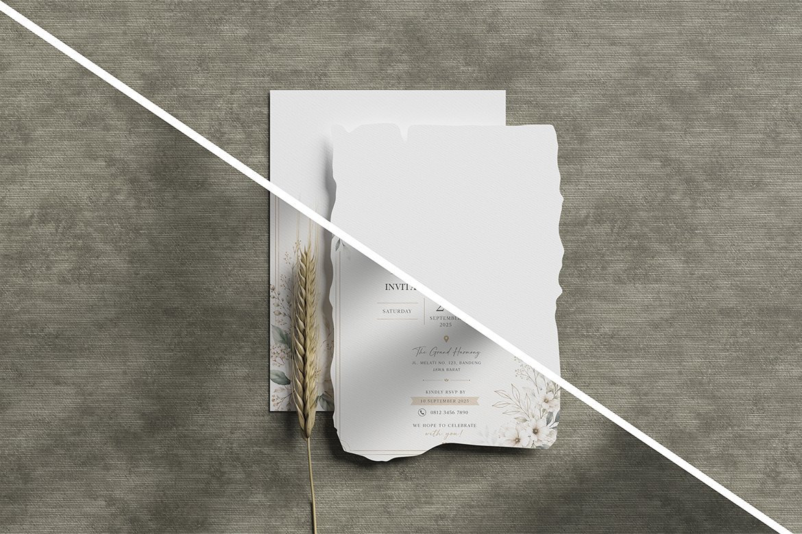 A5 Paper Invitation Card Mockup