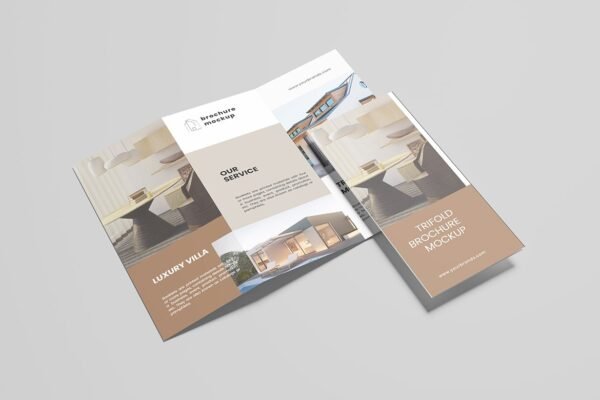 Clean Trifold Brochure Mockup