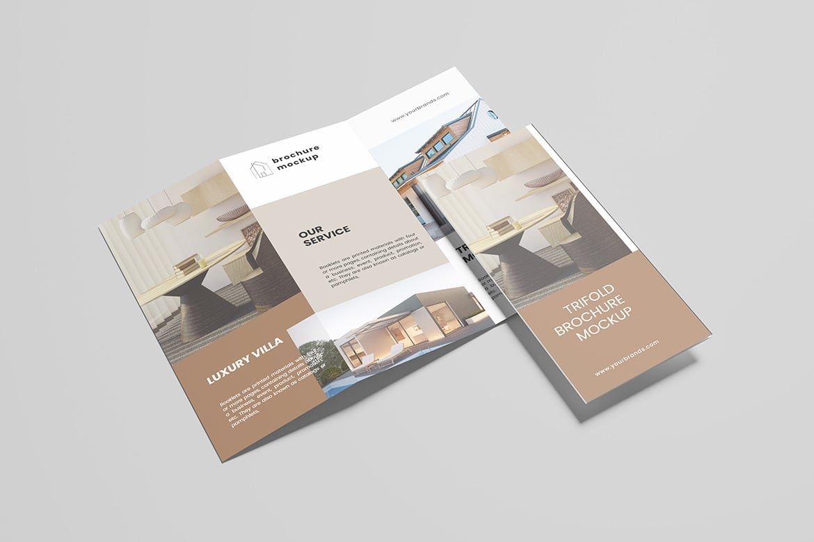 Clean Trifold Brochure Mockup