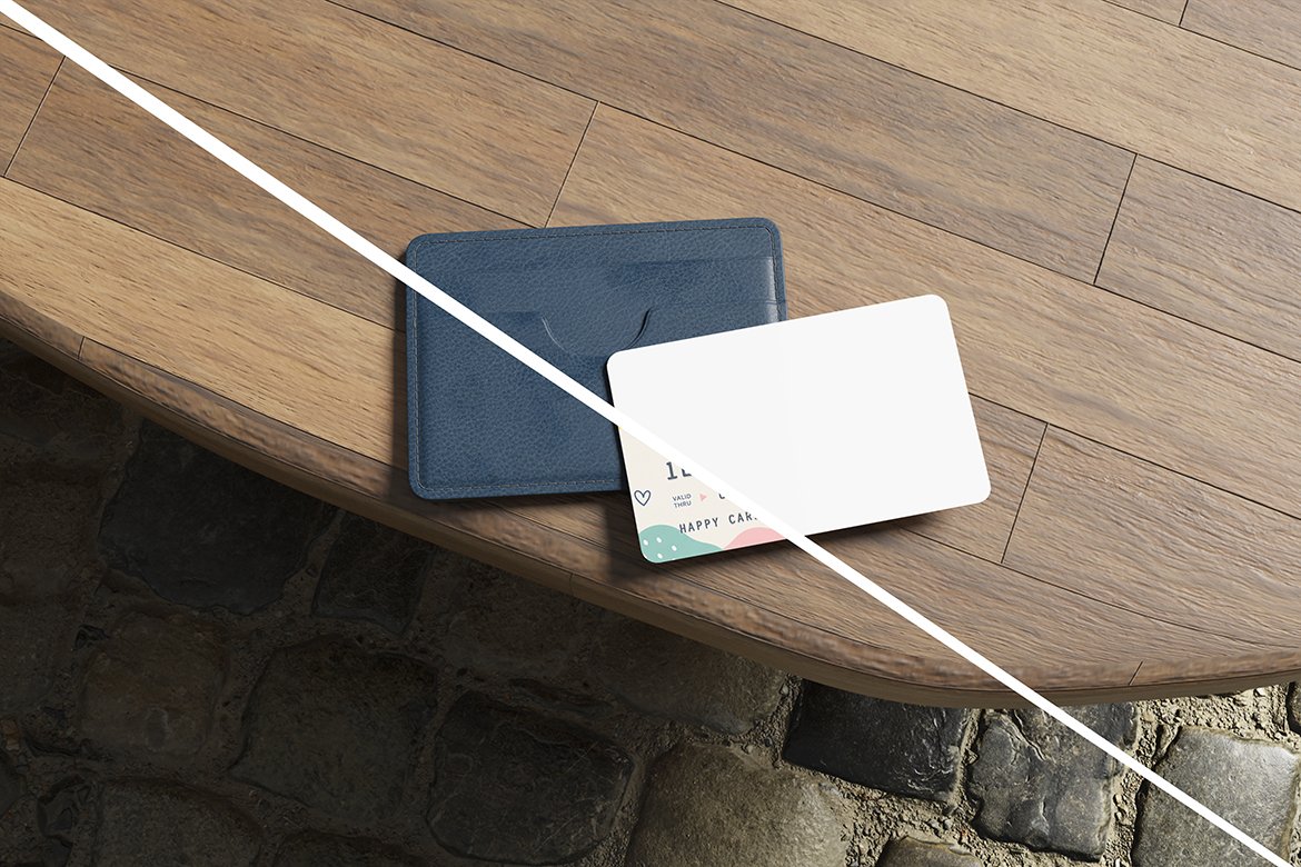 Wallet and Credit Card Mockup