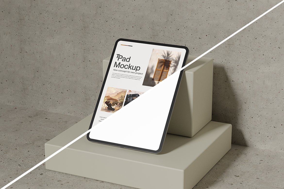 Minimalist Tablet Display Mockup for UI design
