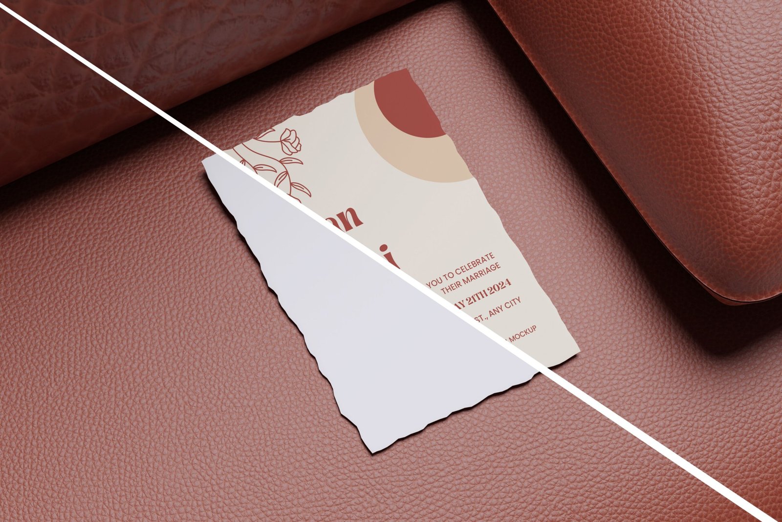 Perspective Wedding Invitation Card Mockup