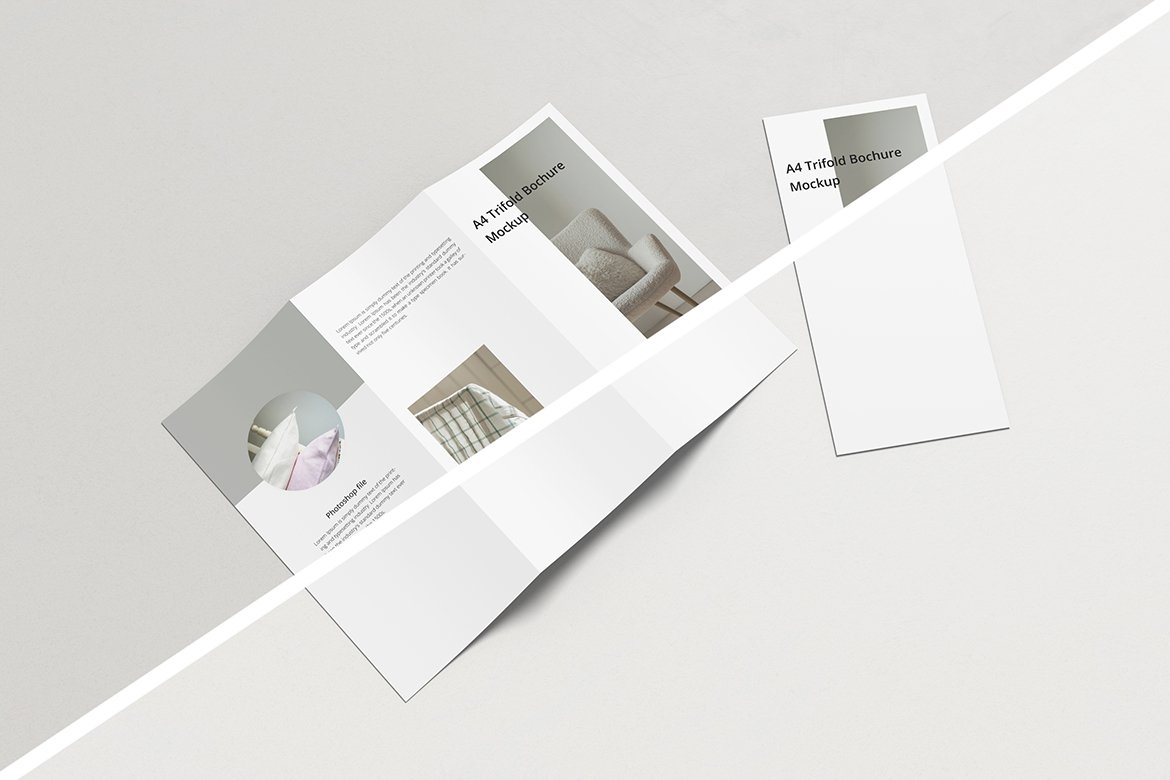 Clean Trifold Brochure Mockup