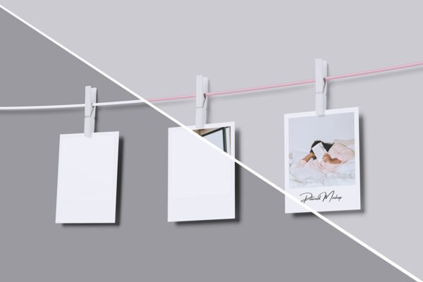 Polaroid Photo Display Mockup