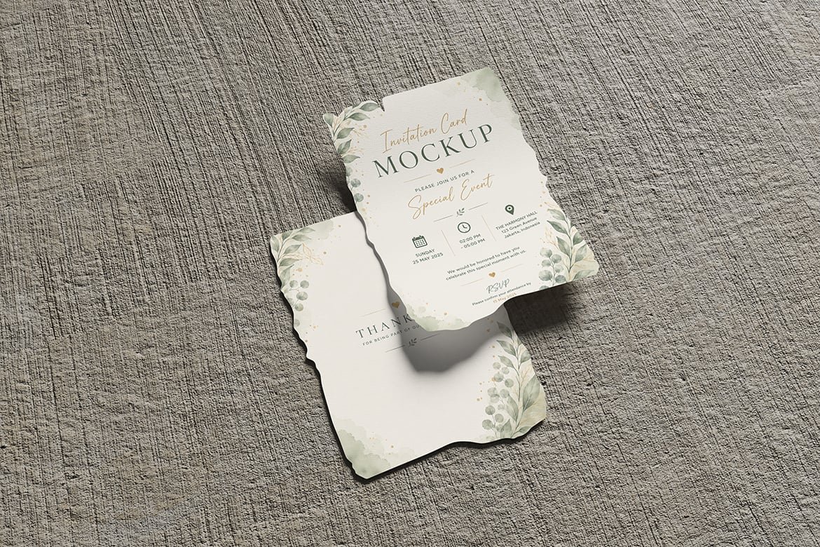 Clean Invitation Card Mockup