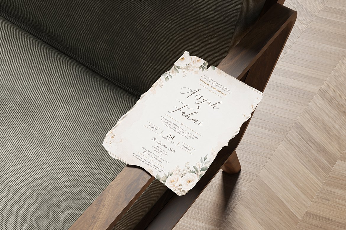 Realistic A5 Invitation Card Mockup