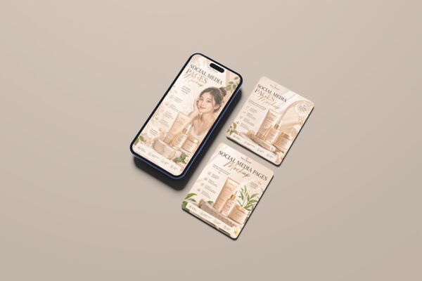 Clean Social Media Pages Mockup