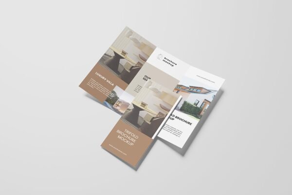 Clean Trifold Brochure Mockup
