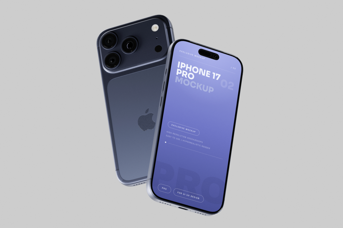 Free Blue iPhone 17 Pro Mockup – Mockup Field